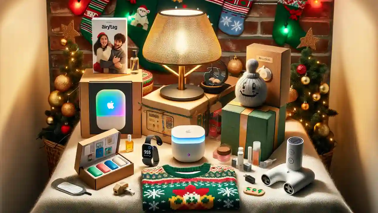 KI generiertes Bild mit Geschenken für Weihnachten oder Hanukkah
