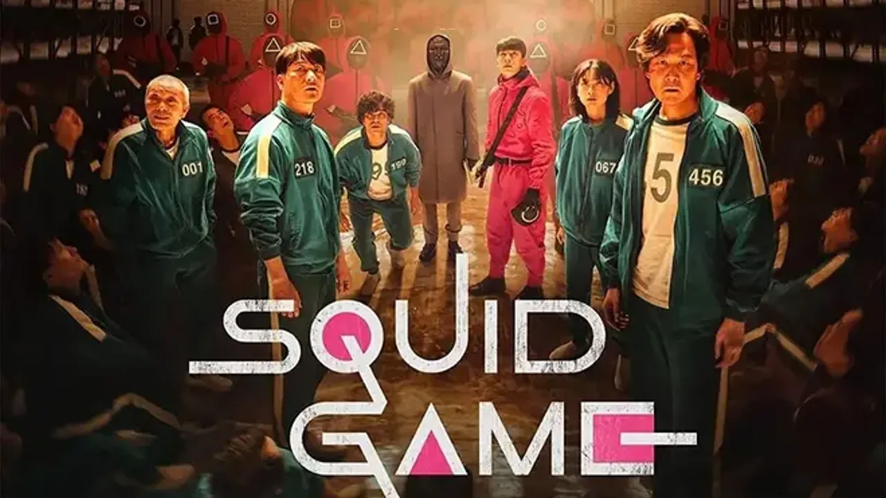 Titelbild mit den bekannten Charakteren von Squid Game